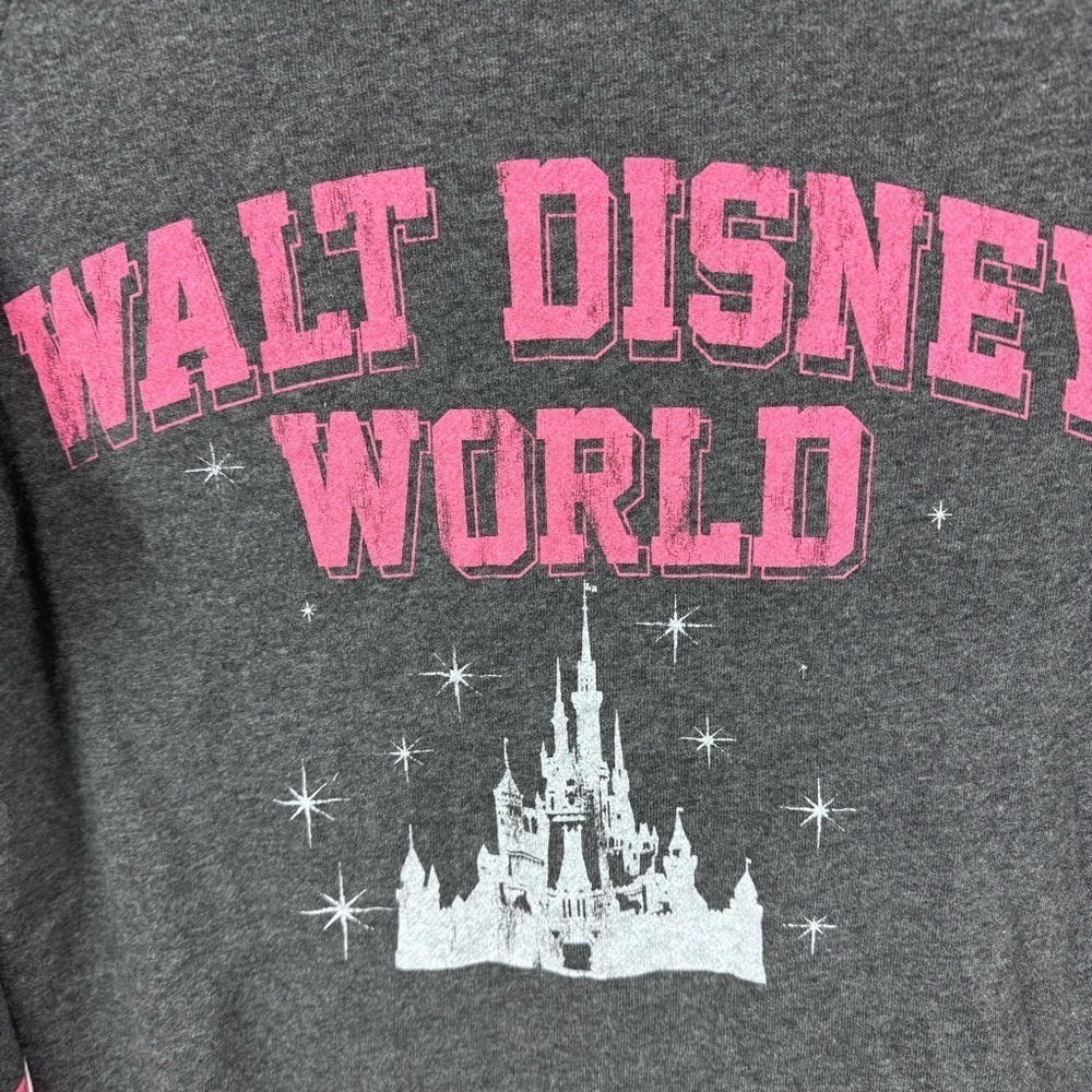 Walt Disney World Long Sleeve Lightweight Sweatshirt Gray Pink Size Small - Picture 2 of 4